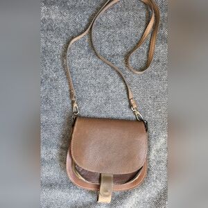 Vintage Leather Small Saddle Bag